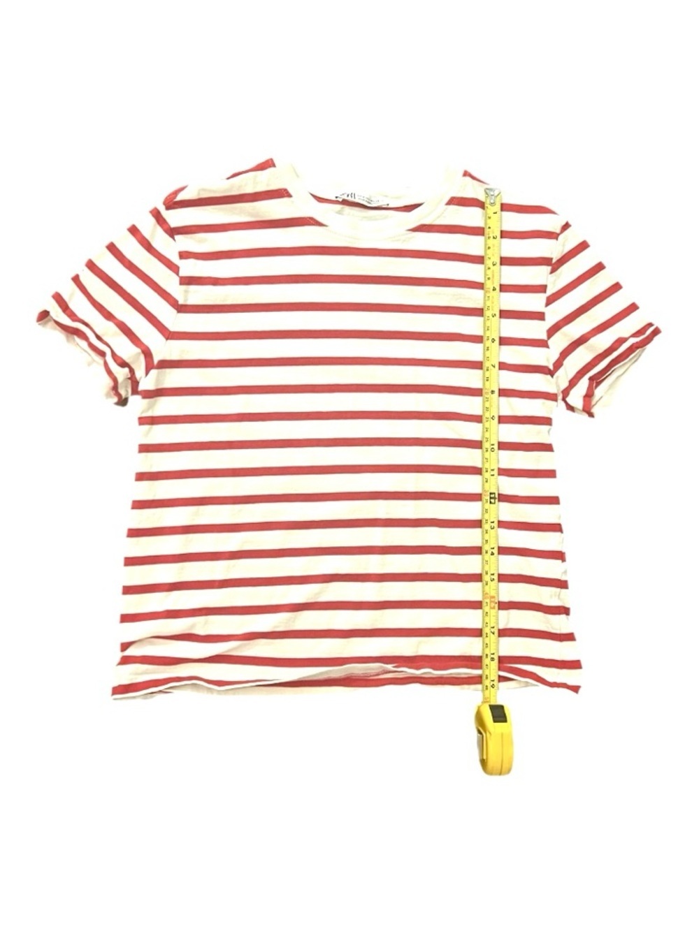 Zara Red & White Stripe Short Sleeve Tee - S - 100% Cotton - Picture 4 of 7